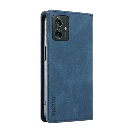 YIKATU YK-004 For Motorola Moto G55 5G Case Leather Skin-Touch Phone Cover Magnetic Auto-Absorbed