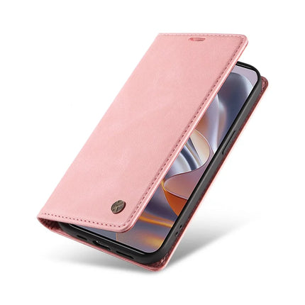 YIKATU YK-004 For Motorola Moto G55 5G Case Leather Skin-Touch Phone Cover Magnetic Auto-Absorbed