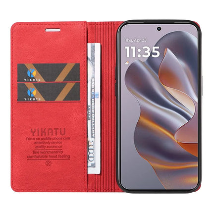 YIKATU YK-004 For Motorola Moto G55 5G Case Leather Skin-Touch Phone Cover Magnetic Auto-Absorbed