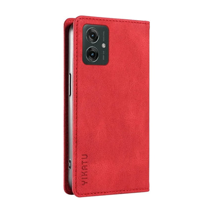 YIKATU YK-004 For Motorola Moto G55 5G Case Leather Skin-Touch Phone Cover Magnetic Auto-Absorbed