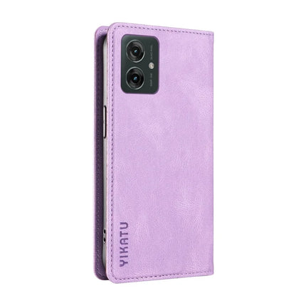 YIKATU YK-004 For Motorola Moto G55 5G Case Leather Skin-Touch Phone Cover Magnetic Auto-Absorbed