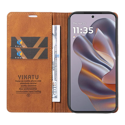 YIKATU YK-004 For Motorola Moto G55 5G Case Leather Skin-Touch Phone Cover Magnetic Auto-Absorbed