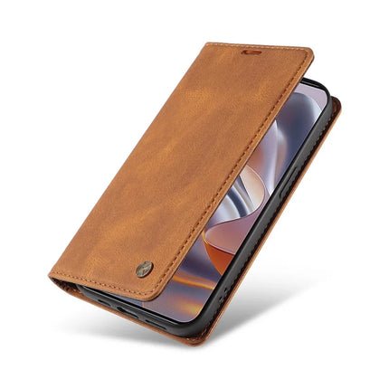 YIKATU YK-004 For Motorola Moto G55 5G Case Leather Skin-Touch Phone Cover Magnetic Auto-Absorbed