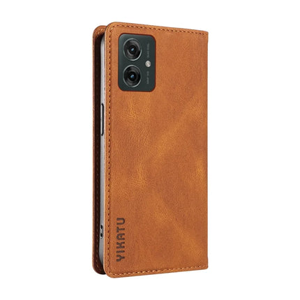 YIKATU YK-004 For Motorola Moto G55 5G Case Leather Skin-Touch Phone Cover Magnetic Auto-Absorbed