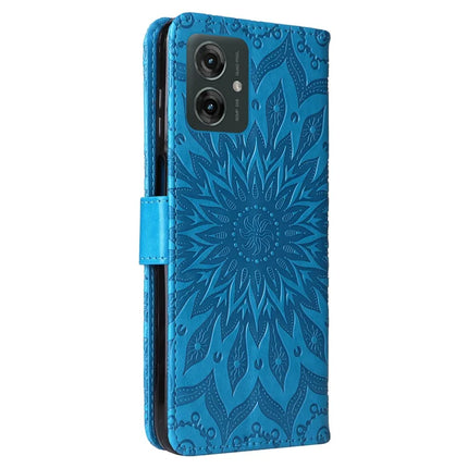 KT Imprinting Flower Series-1 For Motorola Moto G55 5G Case Sunflower Leather Wallet Phone Cover