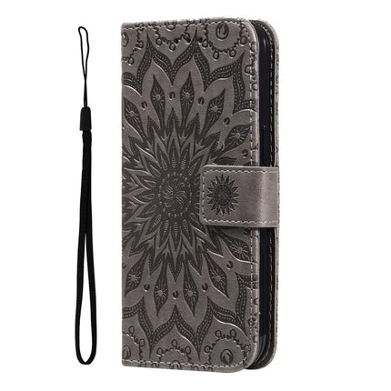 KT Imprinting Flower Series-1 For Motorola Moto G55 5G Case Sunflower Leather Wallet Phone Cover