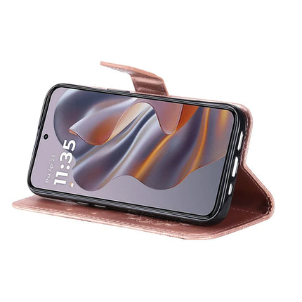 KT Imprinting Flower Series-1 For Motorola Moto G55 5G Case Sunflower Leather Wallet Phone Cover