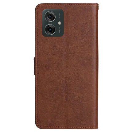 For Motorola Moto G55 5G Case Solid Color Leather Mobile Cover Wallet Stand with Strap