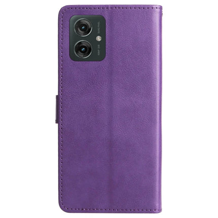For Motorola Moto G55 5G Case Solid Color Leather Mobile Cover Wallet Stand with Strap