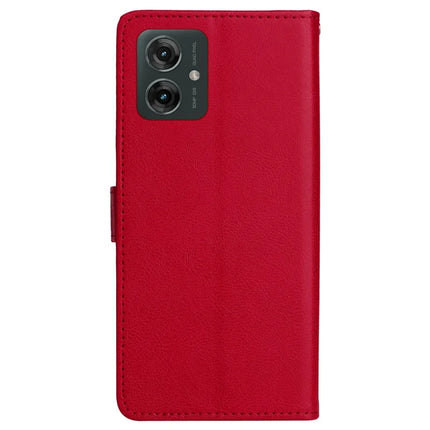 For Motorola Moto G55 5G Case Solid Color Leather Mobile Cover Wallet Stand with Strap