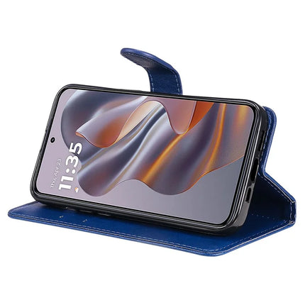 For Motorola Moto G55 5G Case Solid Color Leather Mobile Cover Wallet Stand with Strap