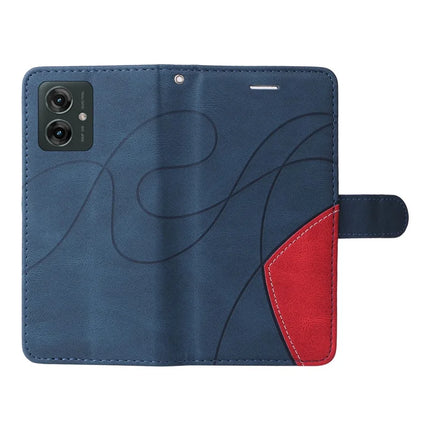 For Motorola Moto G55 5G Leather Case Wallet Stand Color Splicing Phone Cover