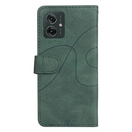 For Motorola Moto G55 5G Leather Case Wallet Stand Color Splicing Phone Cover