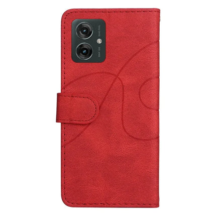 For Motorola Moto G55 5G Leather Case Wallet Stand Color Splicing Phone Cover