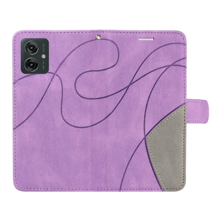 For Motorola Moto G55 5G Leather Case Wallet Stand Color Splicing Phone Cover