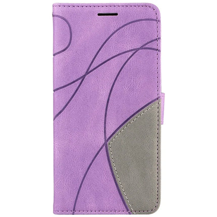 For Motorola Moto G55 5G Leather Case Wallet Stand Color Splicing Phone Cover