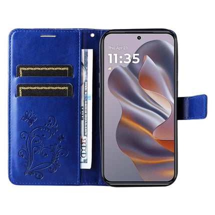 KT Imprinting Flower Series-2 For Motorola Moto G55 5G Case Butterfly Leather Phone Cover