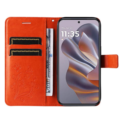 KT Imprinting Flower Series-2 For Motorola Moto G55 5G Case Butterfly Leather Phone Cover
