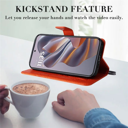 KT Imprinting Flower Series-2 For Motorola Moto G55 5G Case Butterfly Leather Phone Cover