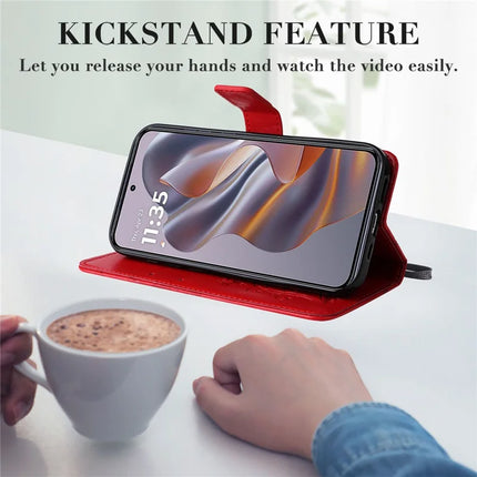 KT Imprinting Flower Series-2 For Motorola Moto G55 5G Case Butterfly Leather Phone Cover