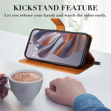 KT Imprinting Flower Series-2 For Motorola Moto G55 5G Case Butterfly Leather Phone Cover