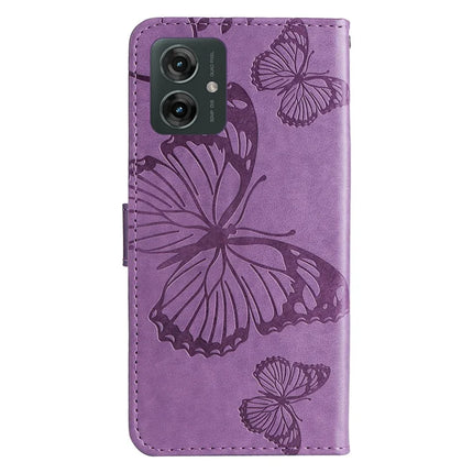 KT Imprinting Flower Series-2 For Motorola Moto G55 5G Case Butterfly Leather Phone Cover