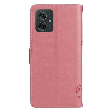 KT Imprinting Flower Series-3 For Motorola Moto G55 5G Case Cat Tree Pattern Flip Leather Phone Cover