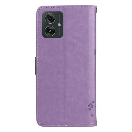 KT Imprinting Flower Series-3 For Motorola Moto G55 5G Case Cat Tree Pattern Flip Leather Phone Cover
