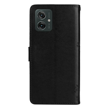 KT Imprinting Flower Series-3 For Motorola Moto G55 5G Case Cat Tree Pattern Flip Leather Phone Cover