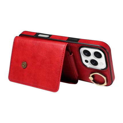 For iPhone 16 Pro Max Case Card Holder Leather + TPU Phone Cover with Long Shoulder Strap