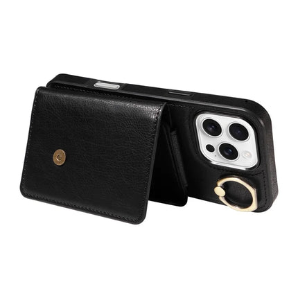 For iPhone 16 Pro Max Case Card Holder Leather + TPU Phone Cover with Long Shoulder Strap