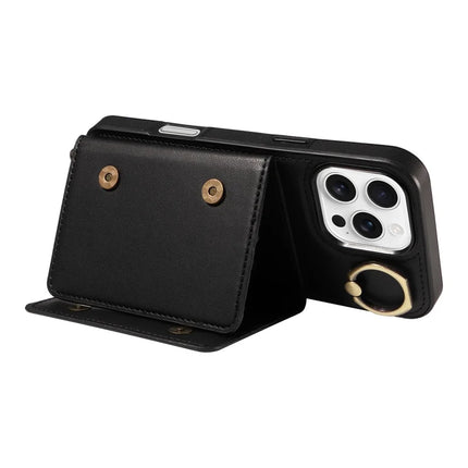 For iPhone 16 Pro Max Case Leather Crossbody Phone Cover Card Holder Kickstand