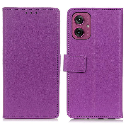 For Motorola Moto G55 5G Case PU Leather Stand Wallet Phone Cover - Purple