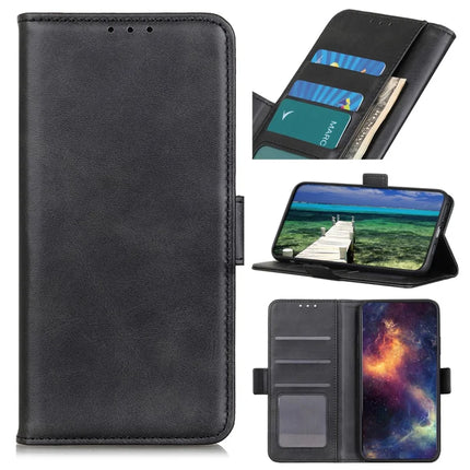 For Motorola Moto G55 5G Case Stand Cowhide Texture PU Leather Phone Cover