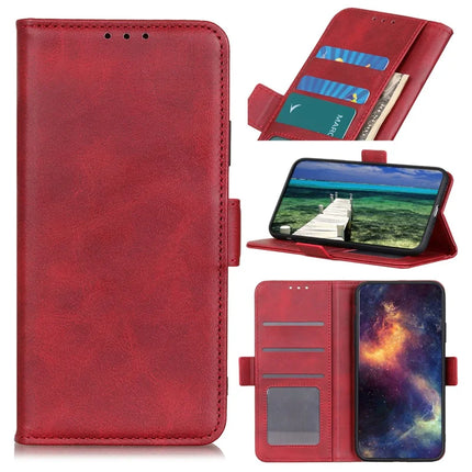 For Motorola Moto G55 5G Case Stand Cowhide Texture PU Leather Phone Cover