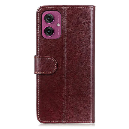 For Motorola Moto G55 5G Case Crazy Horse Texture PU Leather Phone Stand Cover
