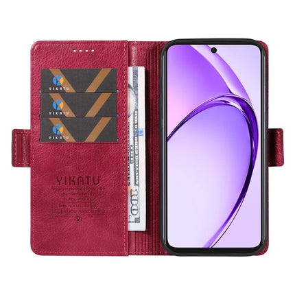 YIKATU YK-007 For Oppo A3x 4G / 5G (India) / A3 4G / 5G / A60 5G / A40 4G / A40M 4G Case Side Buckle PU Leather Phone Cover Litchi Texture