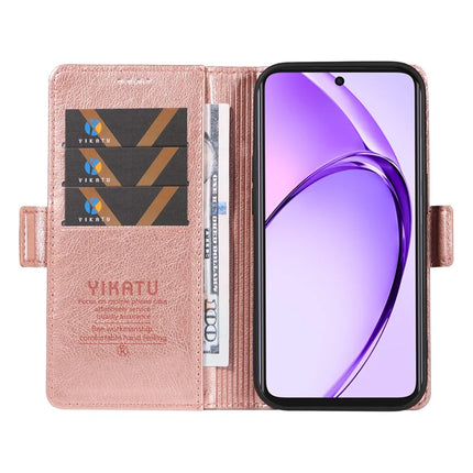 YIKATU YK-007 For Oppo A3x 4G / 5G (India) / A3 4G / 5G / A60 5G / A40 4G / A40M 4G Case Side Buckle PU Leather Phone Cover Litchi Texture