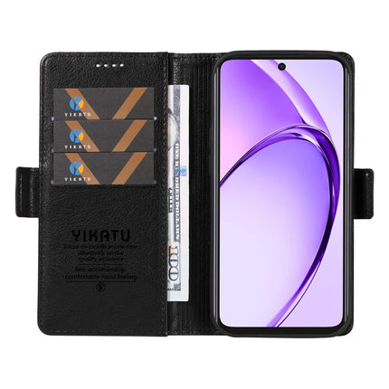 YIKATU YK-007 For Oppo A3x 4G / 5G (India) / A3 4G / 5G / A60 5G / A40 4G / A40M 4G Case Side Buckle PU Leather Phone Cover Litchi Texture