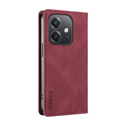 YIKATU YK-004 For Oppo A3x 4G / 5G (India) / A3 4G / 5G / A60 5G / A40 4G / A40M 4G Case Leather Skin-Touch Phone Cover Magnetic Auto-Absorbed