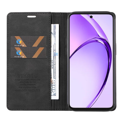 YIKATU YK-004 For Oppo A3x 4G / 5G (India) / A3 4G / 5G / A60 5G / A40 4G / A40M 4G Case Leather Skin-Touch Phone Cover Magnetic Auto-Absorbed