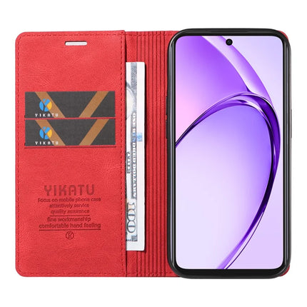 YIKATU YK-004 For Oppo A3x 4G / 5G (India) / A3 4G / 5G / A60 5G / A40 4G / A40M 4G Case Leather Skin-Touch Phone Cover Magnetic Auto-Absorbed