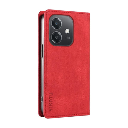 YIKATU YK-004 For Oppo A3x 4G / 5G (India) / A3 4G / 5G / A60 5G / A40 4G / A40M 4G Case Leather Skin-Touch Phone Cover Magnetic Auto-Absorbed