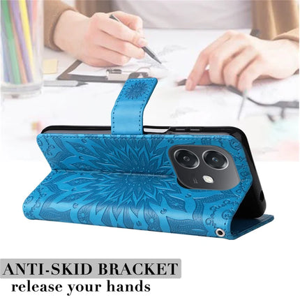 KT Imprinting Flower Series-1 For Oppo A3x 4G / 5G (India) / A3 4G / 5G / A60 5G / A40 4G / A40M 4G Case Sunflower Leather Wallet Phone Cover