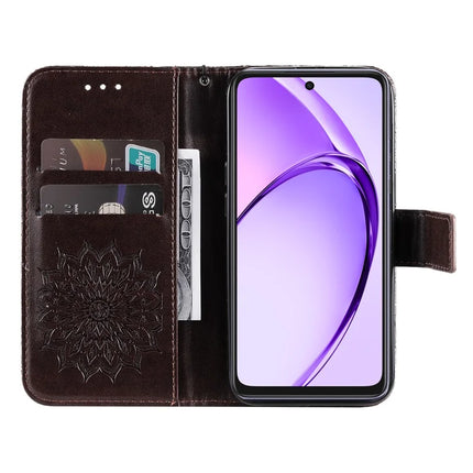 KT Imprinting Flower Series-1 For Oppo A3x 4G / 5G (India) / A3 4G / 5G / A60 5G / A40 4G / A40M 4G Case Sunflower Leather Wallet Phone Cover