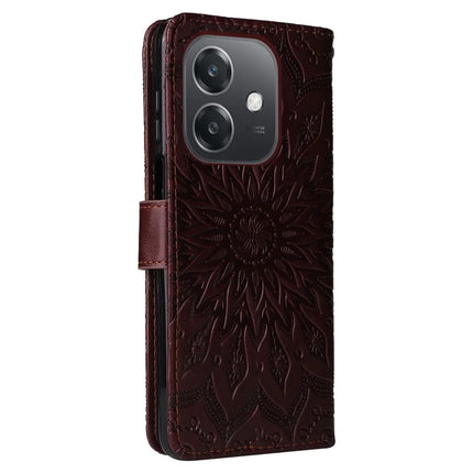 KT Imprinting Flower Series-1 For Oppo A3x 4G / 5G (India) / A3 4G / 5G / A60 5G / A40 4G / A40M 4G Case Sunflower Leather Wallet Phone Cover