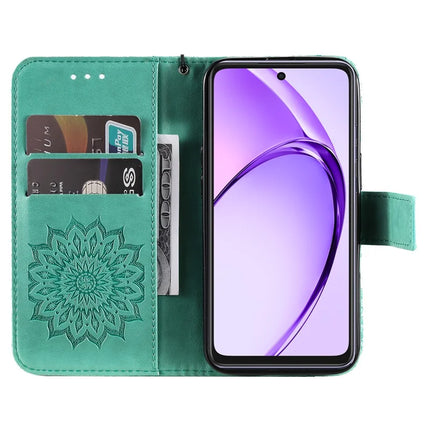 KT Imprinting Flower Series-1 For Oppo A3x 4G / 5G (India) / A3 4G / 5G / A60 5G / A40 4G / A40M 4G Case Sunflower Leather Wallet Phone Cover