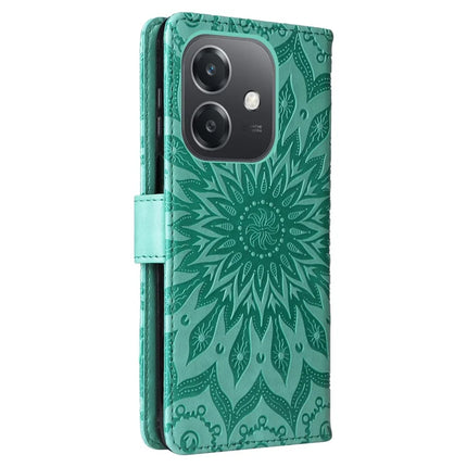 KT Imprinting Flower Series-1 For Oppo A3x 4G / 5G (India) / A3 4G / 5G / A60 5G / A40 4G / A40M 4G Case Sunflower Leather Wallet Phone Cover