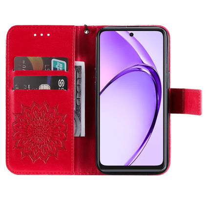 KT Imprinting Flower Series-1 For Oppo A3x 4G / 5G (India) / A3 4G / 5G / A60 5G / A40 4G / A40M 4G Case Sunflower Leather Wallet Phone Cover