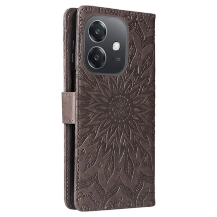 KT Imprinting Flower Series-1 For Oppo A3x 4G / 5G (India) / A3 4G / 5G / A60 5G / A40 4G / A40M 4G Case Sunflower Leather Wallet Phone Cover